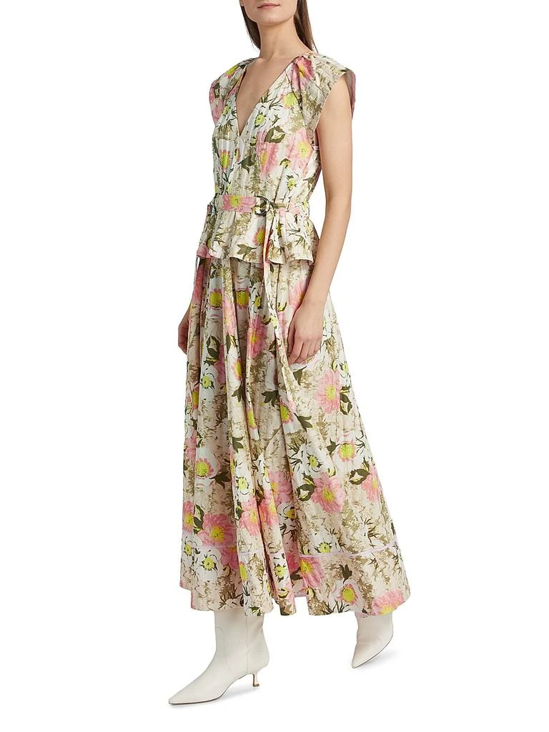 Derek Lam 10 Crosby Women's Victoria Belted Maxi Dress - Safari Multi - Size 00