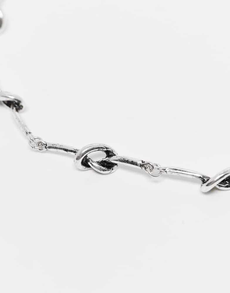 Reclaimed Vintage Reclaimed Vintage unisex knot link chain necklace in silver