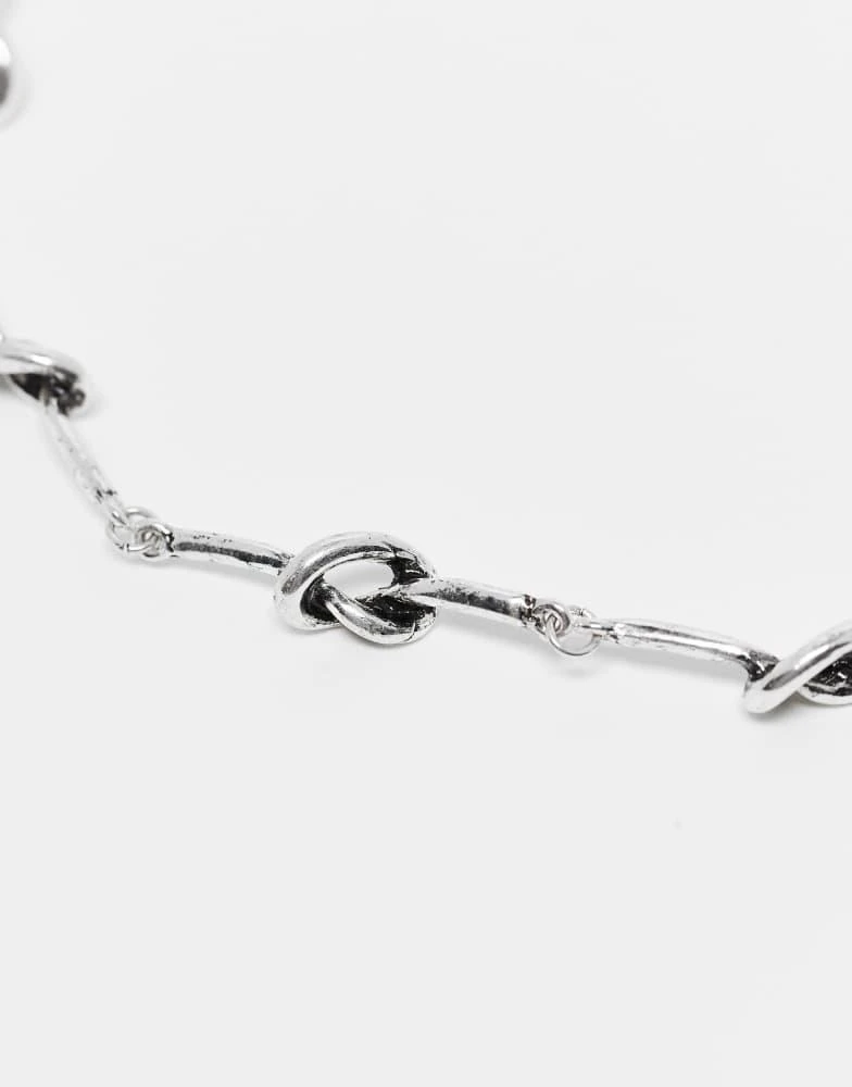 Reclaimed Vintage Reclaimed Vintage unisex knot link chain necklace in silver 2