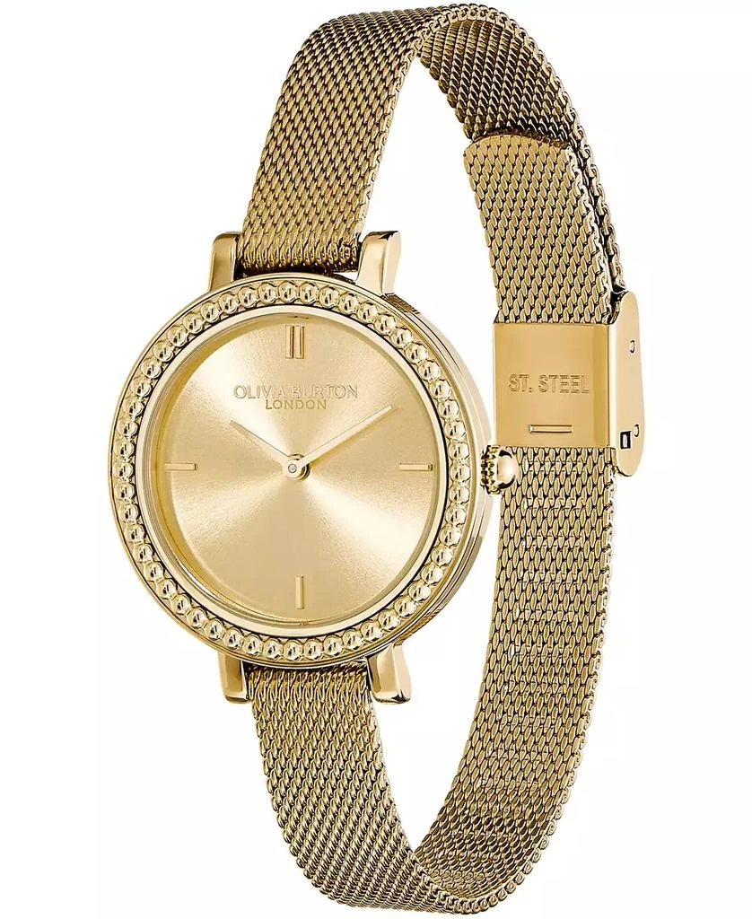 Olivia Burton Women's Vintage-Like Bead Gold-Tone Stainless Steel Mesh Watch 10