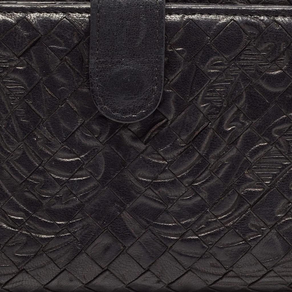 Bottega Veneta Bottega Veneta Black Intrecciato Leather Flap Continental Wallet 7