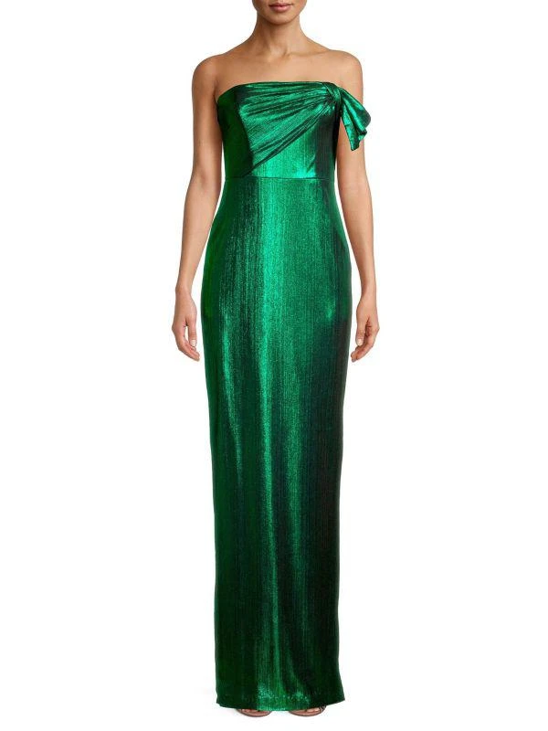 slim fit dress slacks Maren Satin Halter Maxi Dress | Tie-Neck Wedding Guest Dress main image 1