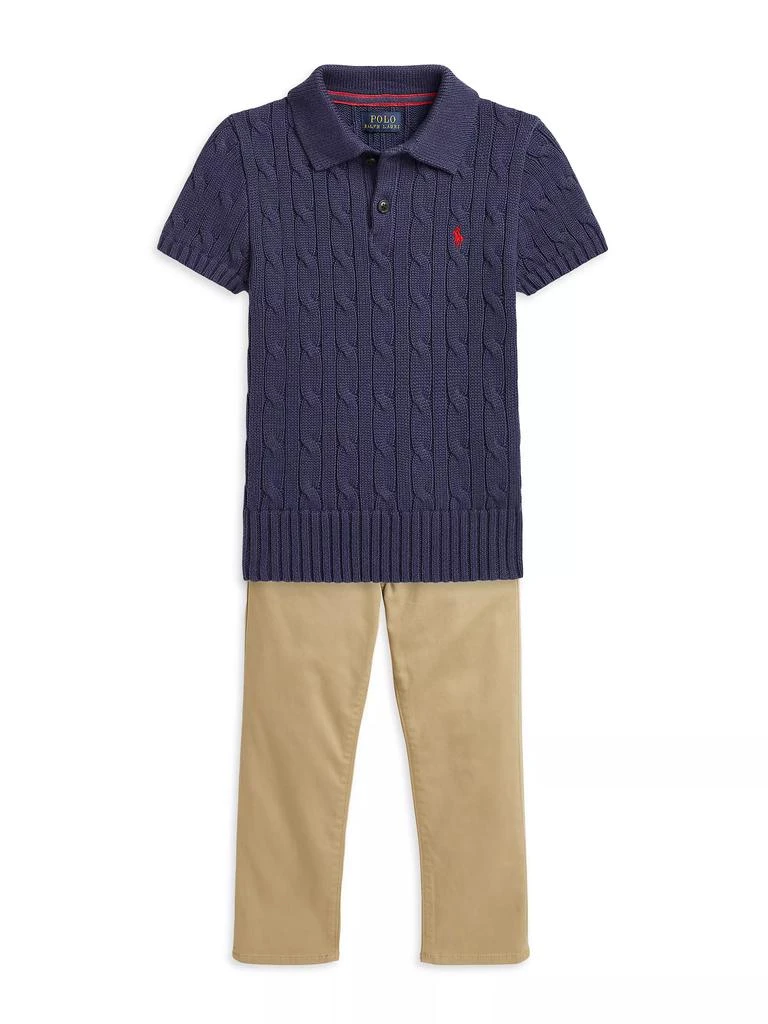 Ralph Lauren Little Boy's & Boy's ​Cable-Knit Polo Shirt 2