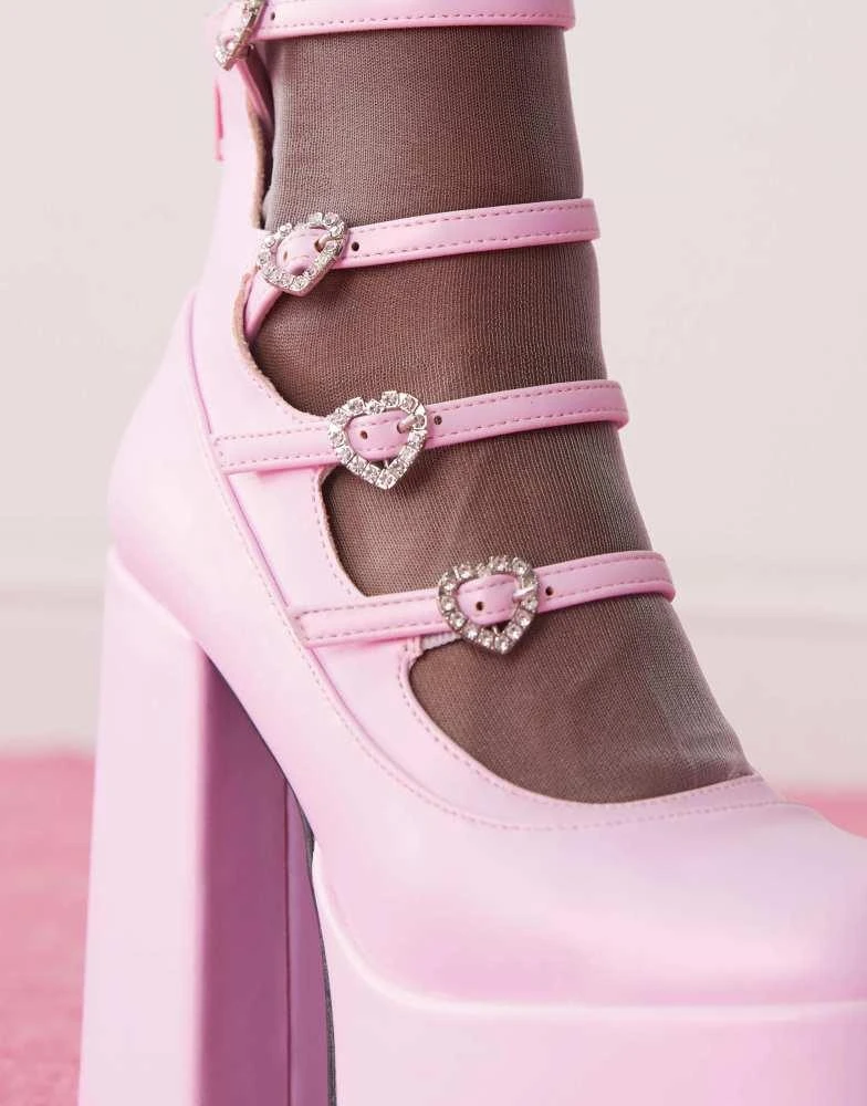 Koi Footwear Koi Pearl Dewdrop Platform Heels - Pink 4