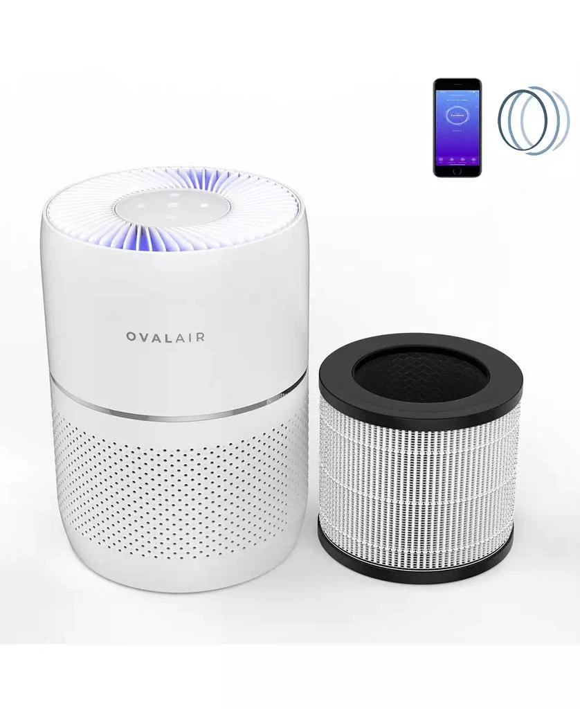 Ovalair OVAL AIR H13 Smart Desk Purifier – 150 sq. ft. | Filters Allergies, Odors 
Smoke