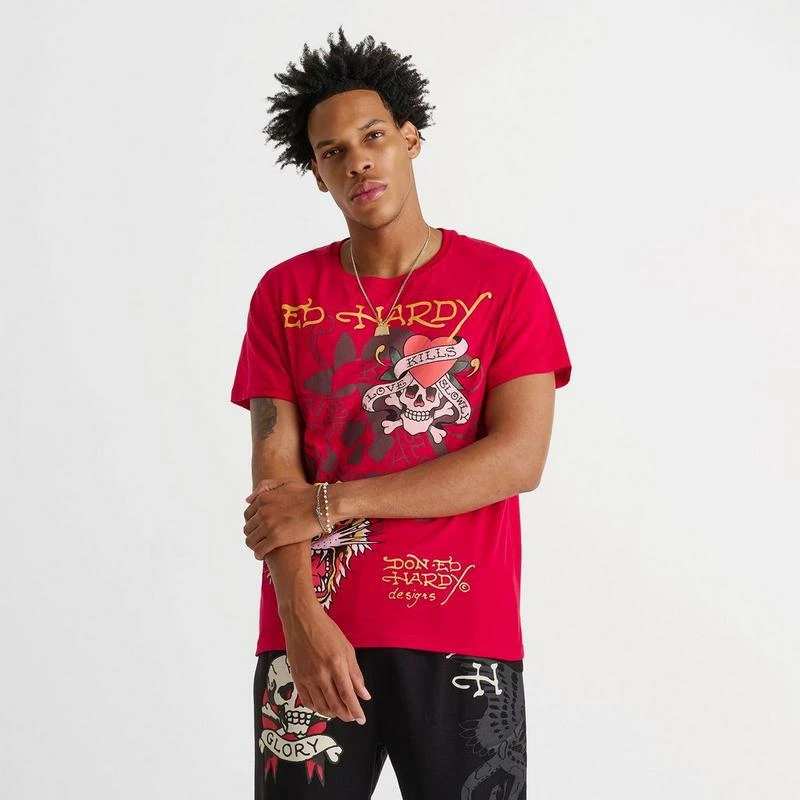Ed Hardy Men's Ed Hardy Tiger Skull Graphic T-Shirt 3