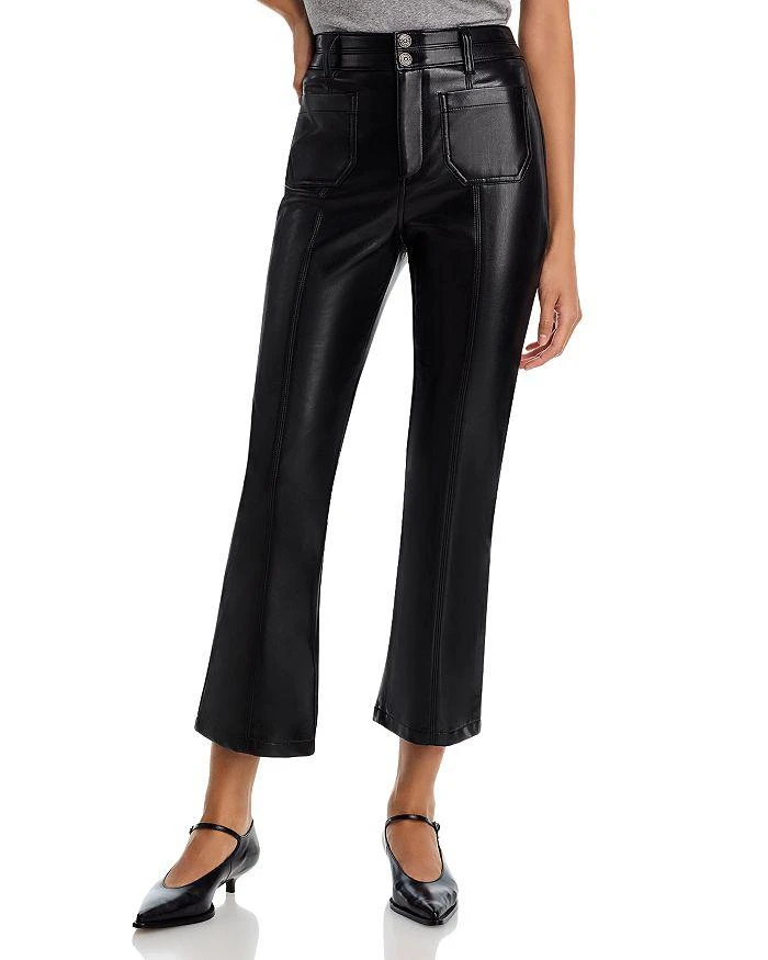 Cinq à Sept Faux Leather Dorothea High Rise Ankle Jeans in Black