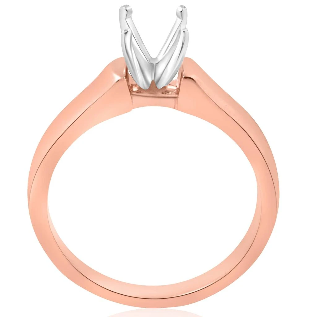 Pompeii3 14K Rose Gold Solitaire Ring Engagement Setting Mounting Solitaire Size Selectable 2