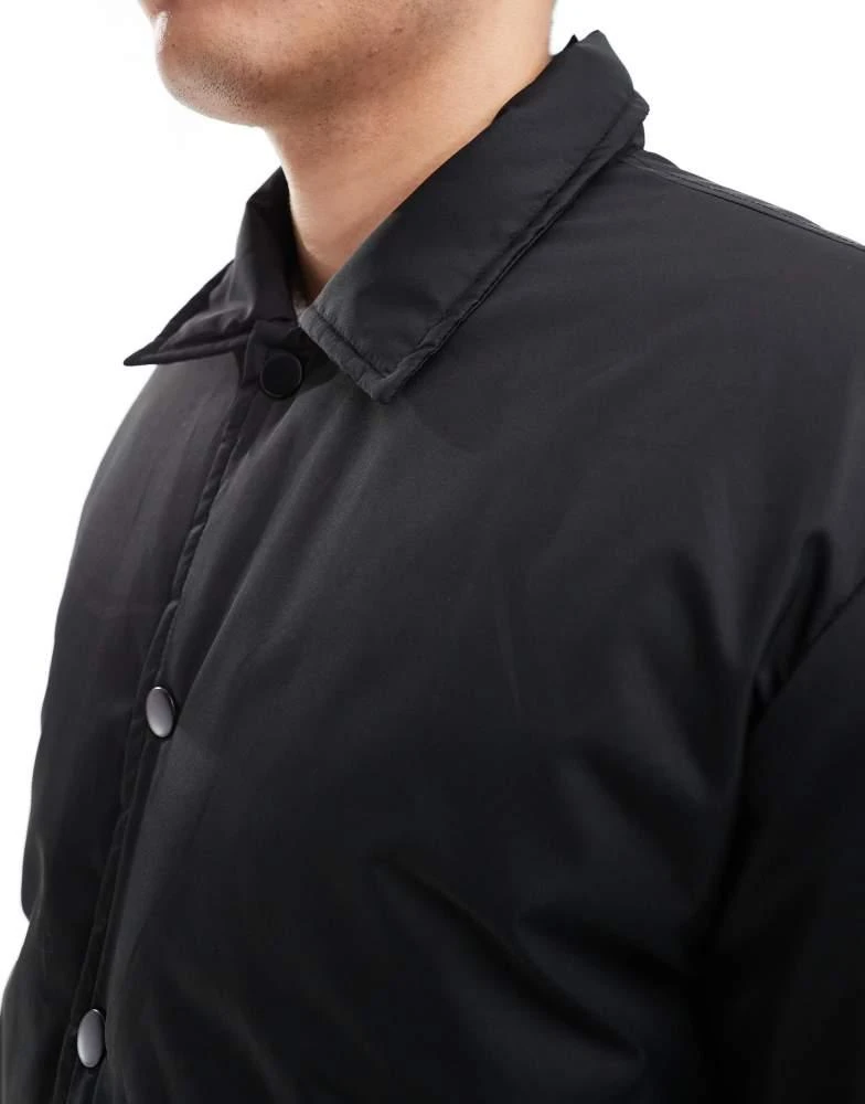 Brave Soul Brave Soul padded jacket with popper studs in black 3