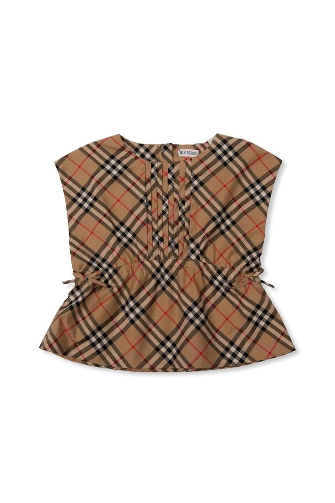 Burberry Kids Burberry Kids Vintage Check Pintuck Sleeveless Blouse 1