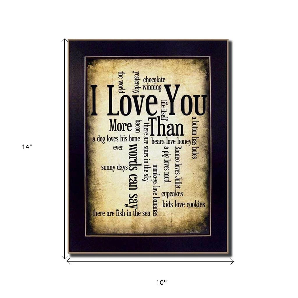 Hivvago I Love You 1 Black Framed Print Wall Art 5