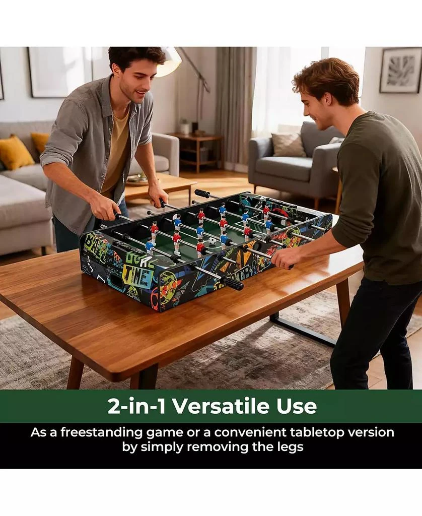 Mecale 37" Mini 2-in-1 Foosball Game Table with Detachable Legs, Tabletop Use 3