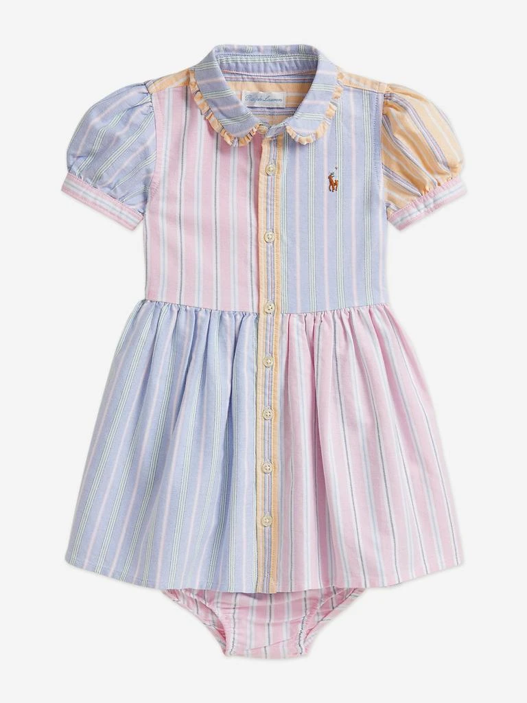 Ralph Lauren Ralph Lauren Baby Girls Striped Classic Oxford Shirt Dress in Blue