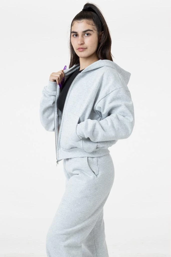Los Angeles Apparel HF16 - Heavy Fleece Cropped Zip-Up Hoodie (Piece Dye) 5