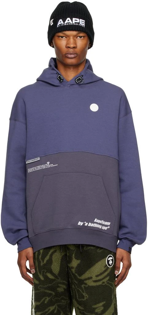 AAPE by A Bathing Ape Purple Paneled Hoodie 1