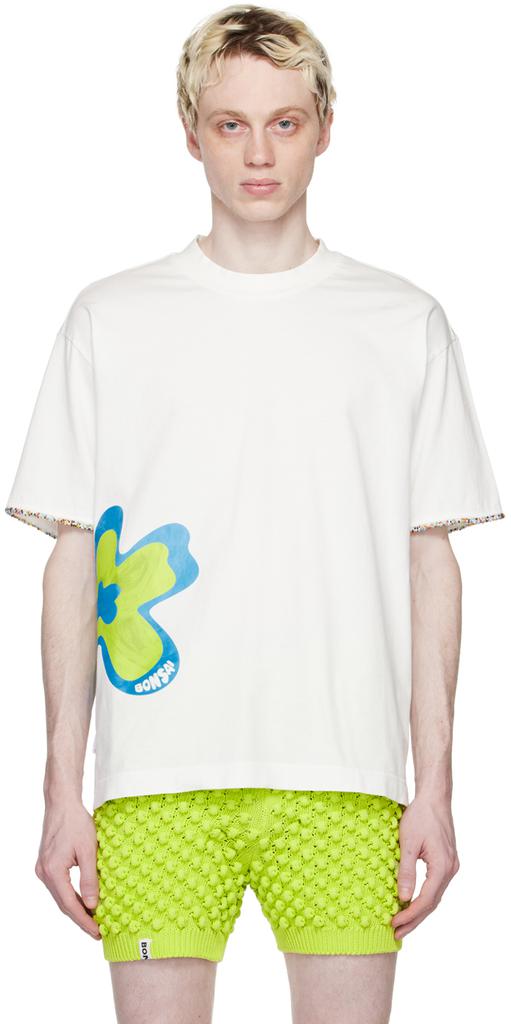 Bonsai White Beaded T-Shirt