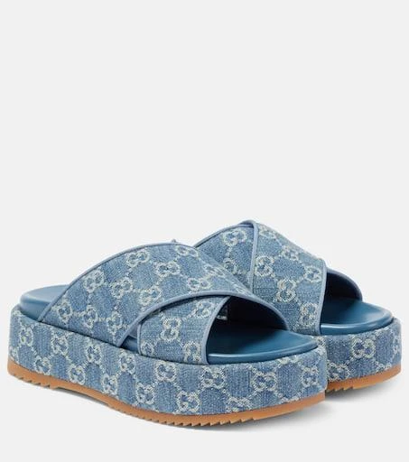 Gucci Angelina GG denim platform sandals 1
