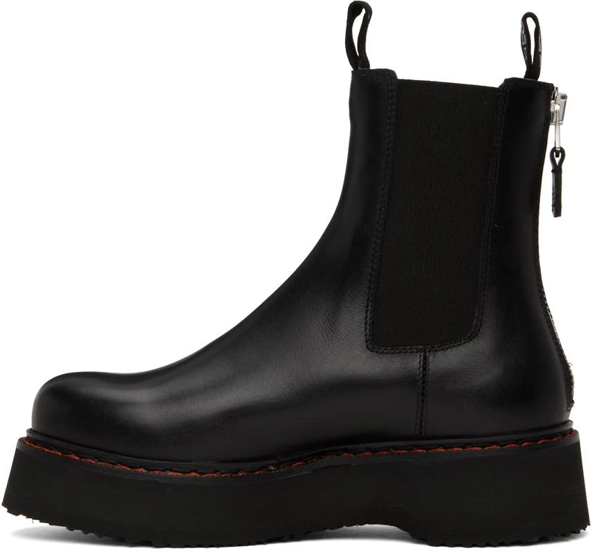R13 Black Single Stack Chelsea Boots 3