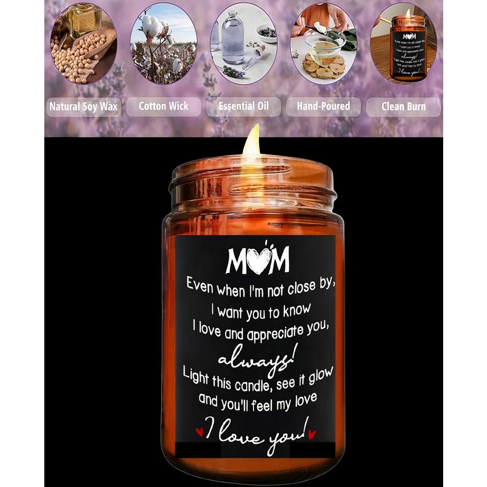 Lovery "Love You Mom" Lavender-Scented Soy Wax Candle, 10 oz. 3