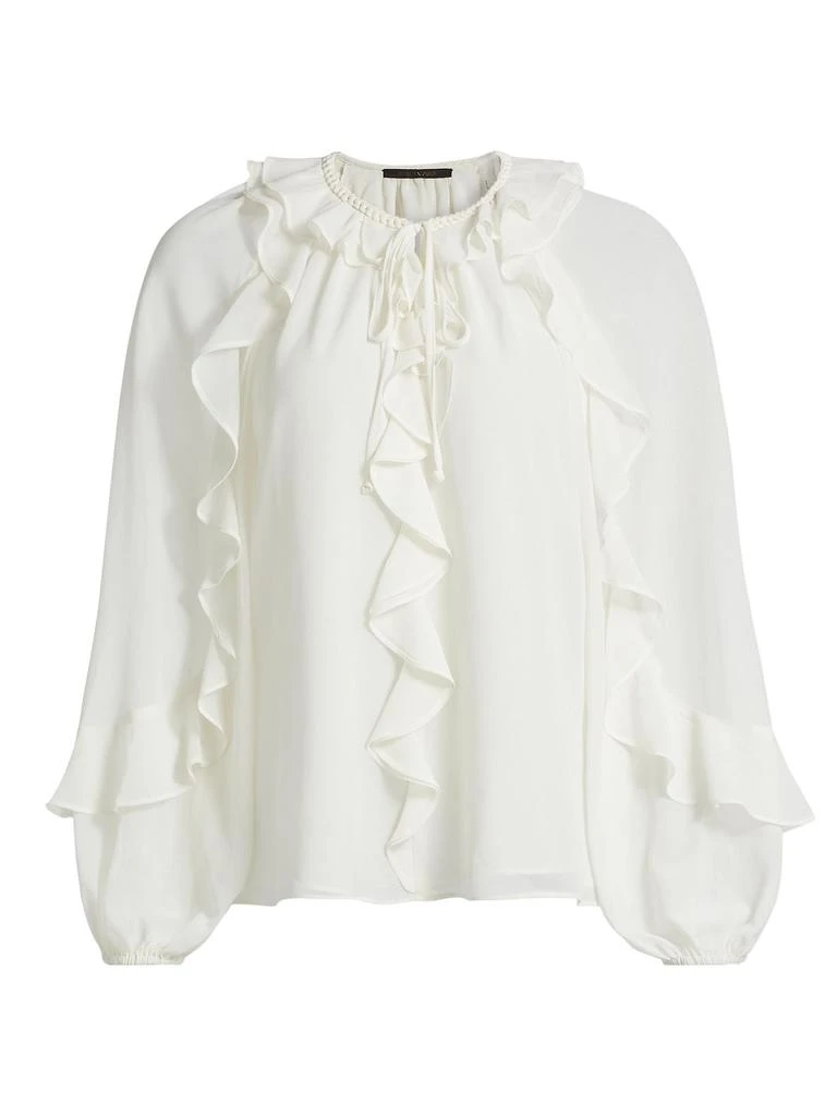 Kobi Halperin Bali Ruffled Crepe Chiffon Blouse 6