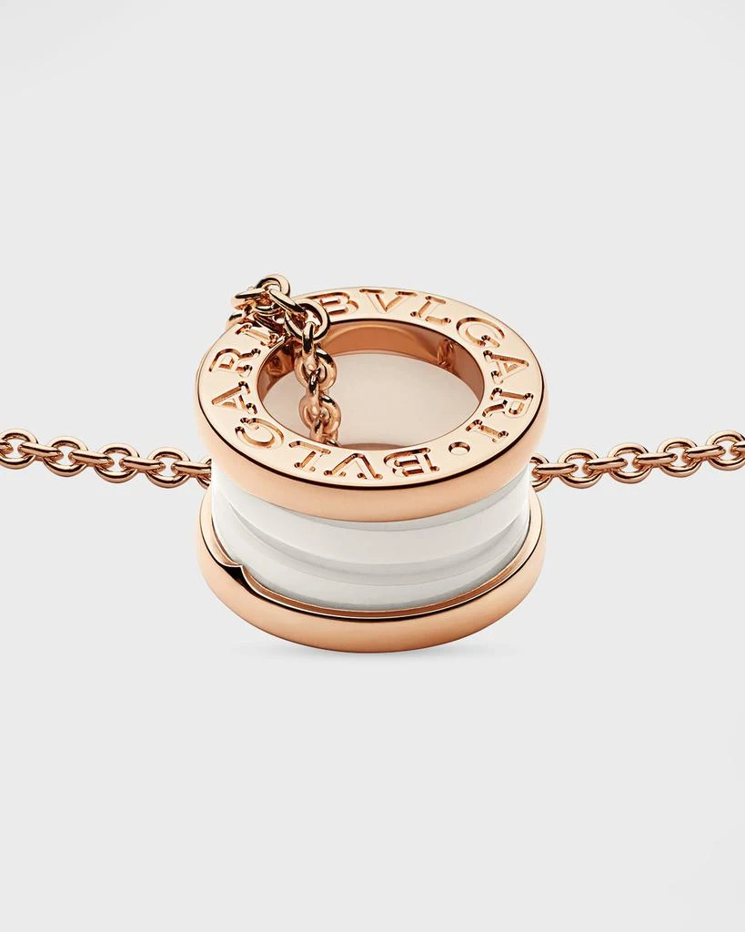 BVLGARI B.Zero1 18K Rose Gold & White Ceramic Necklace 4