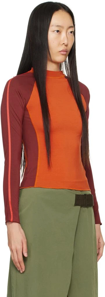 Miaou Red & Burgundy Madeline Long Sleeve T-Shirt 2