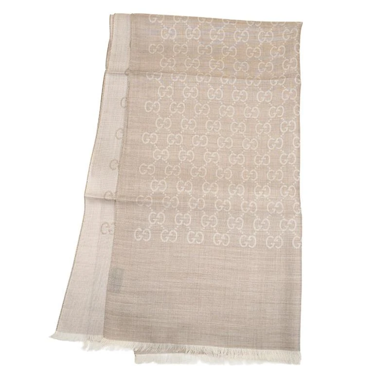Gucci Gucci - 2-Tone Grey Wool Silk GG Guccissima Logo Scarf