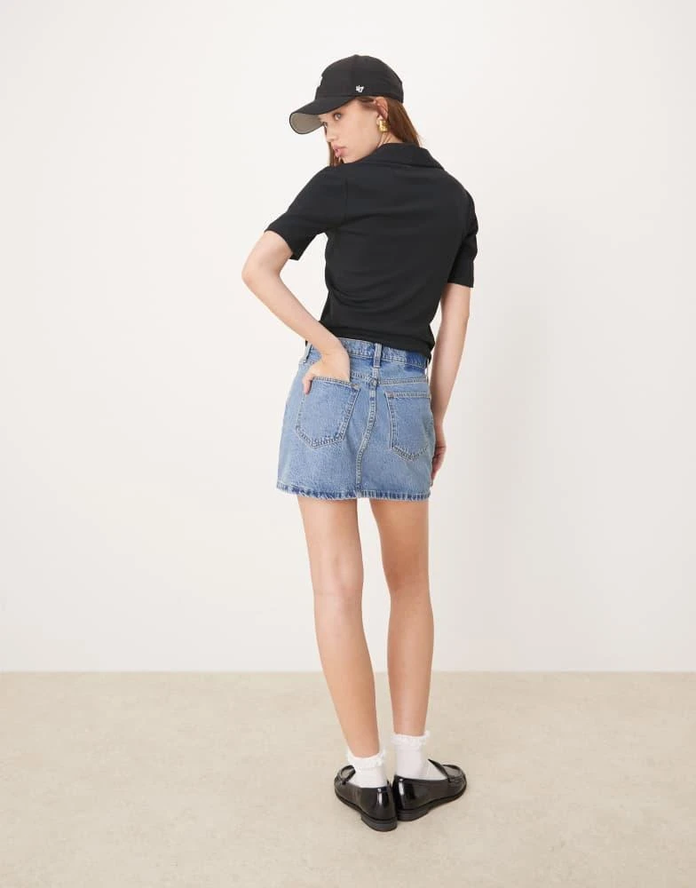 Abercrombie & Fitch Abercrombie & Fitch lightweight denim mini cargo skirt in light wash blue 2