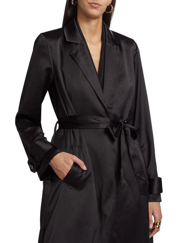 Ramy Brook Alexia Satin Trench Coat 4