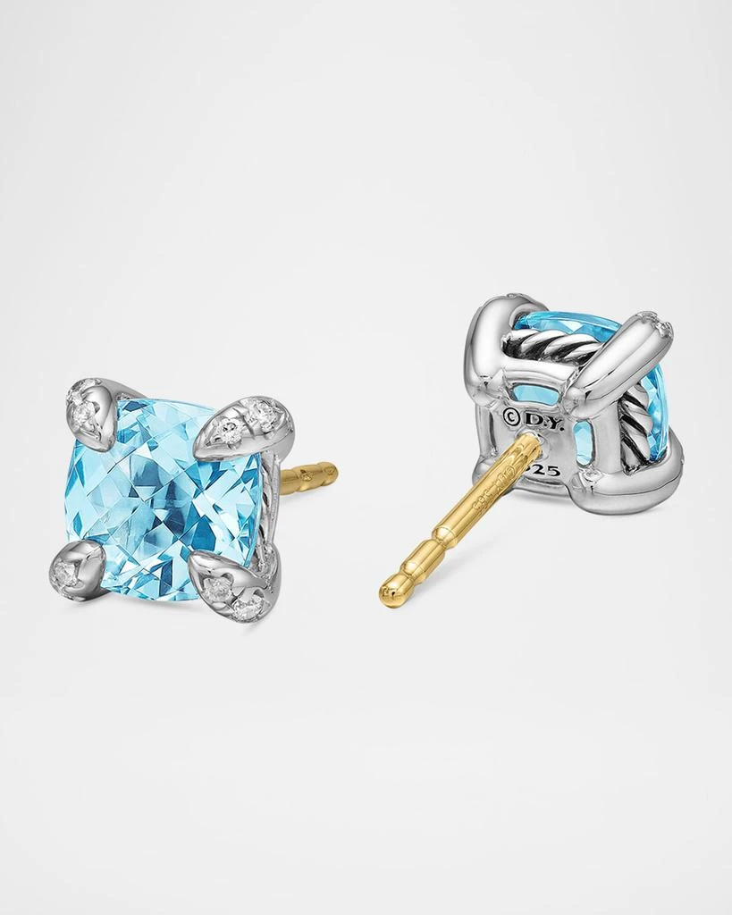 David Yurman Chatelaine Stud Earrings with Gemstones and Diamonds in Silver, 6mm 3