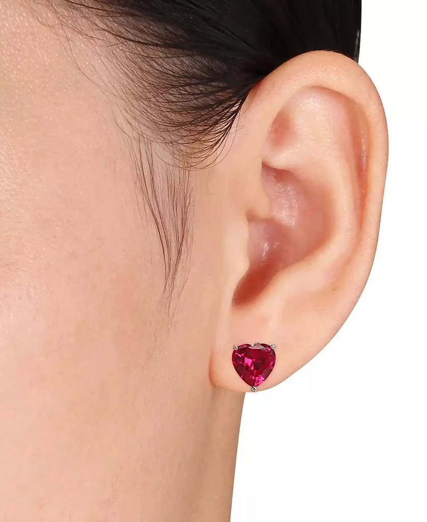 Macy
s Lab Grown Ruby (5 1/2 ct. t.w.) Heart Stud Earrings in Sterling Silver 2