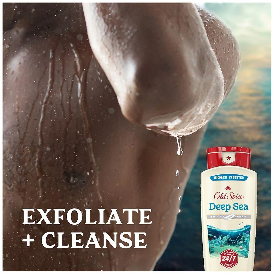 Old Spice Men's Body Wash Deep Cleanse, 24/7 Shower Fresh Deep Sea Minerals, Ocean Waves + Kelp 6