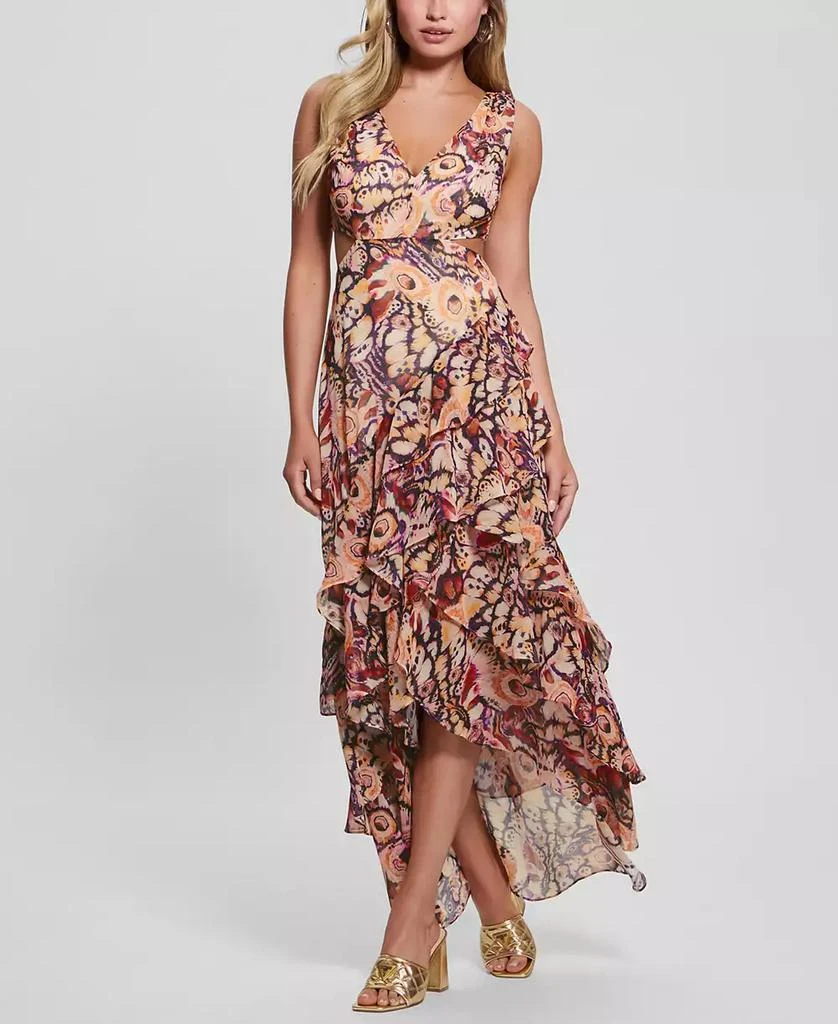Shop Women's Ruffled High-Low Chiffon Maxi Dress on Sale at BeyondStyle   Get 31% Off Women's Ruffled High-Low Chiffon Maxi Dress with Limited-Time  Flash Deals, Exclusive Discounts, and Special Offers. Enjoy Unbeatable
