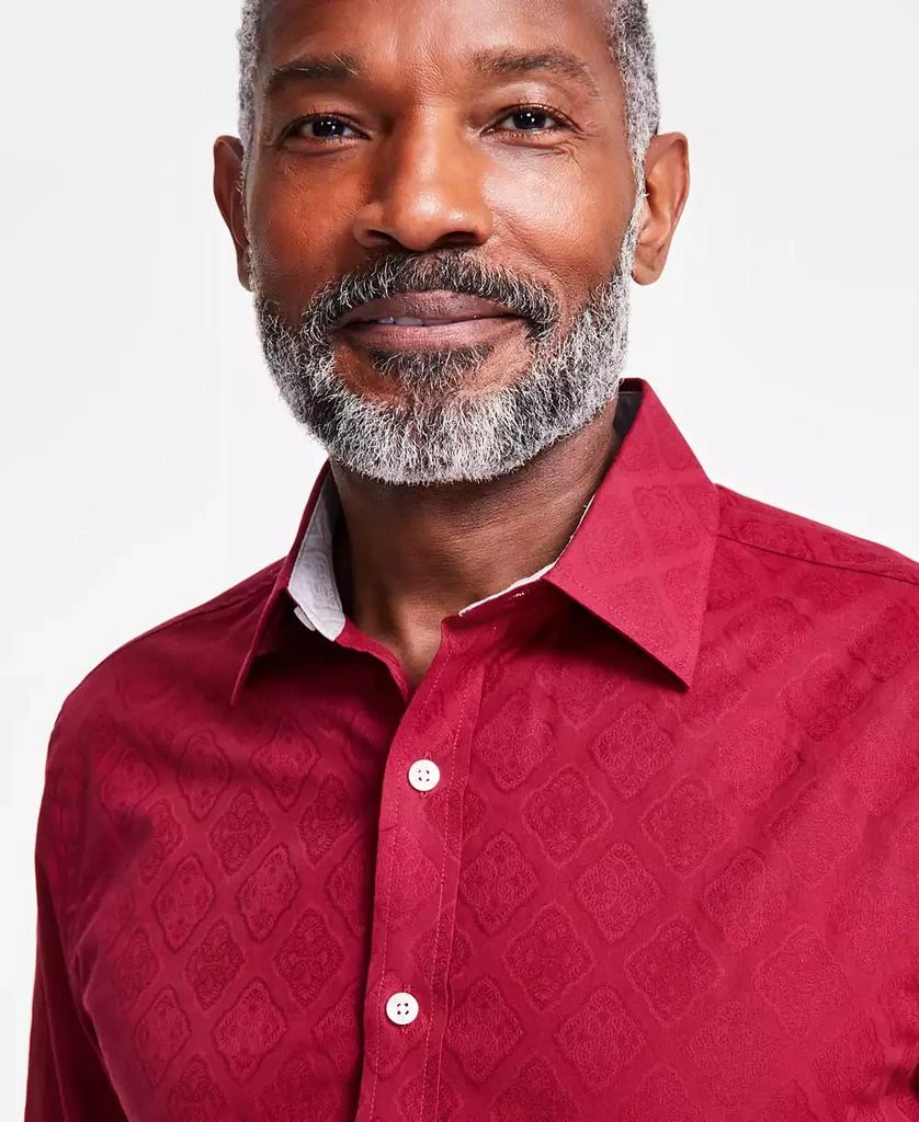 Club Room Men's Long Sleeve Diamond Jacquard Button-Front Shirt, Exclusively at Macy's 3