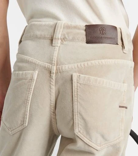 Brunello Cucinelli Mid-rise cotton velvet straight pants 6