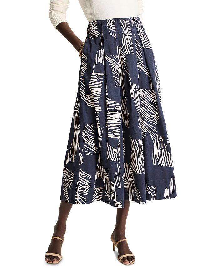 NIC+ZOE Zebra Print Midi Skirt 1