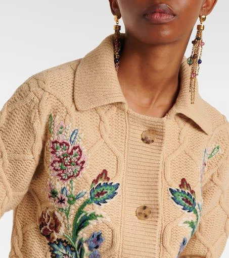 ETRO Embroidered wool and cashmere cardigan 4