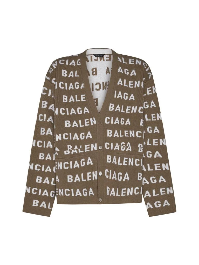 Balenciaga Balenciaga Logo Intarsia-Knit Cardigan 1