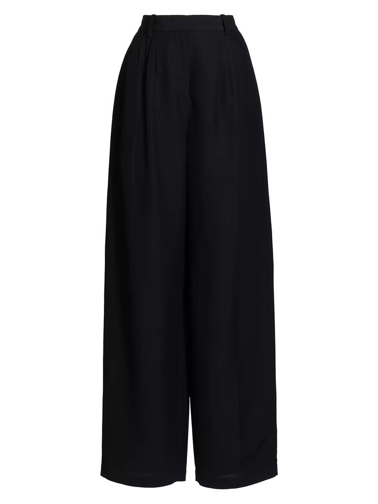 Co Wool-Blend Pleated Wide-Leg Trousers