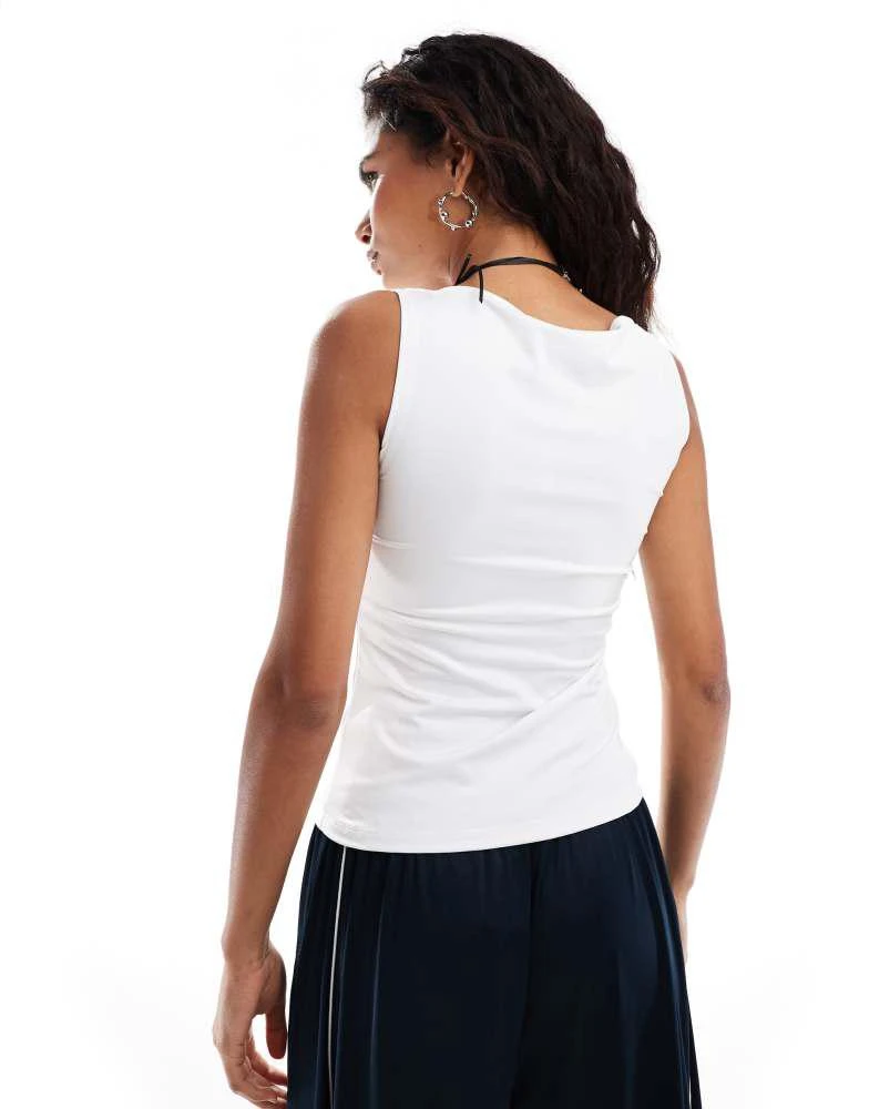 Weekday Weekday Annie boat neck tank top in white 4