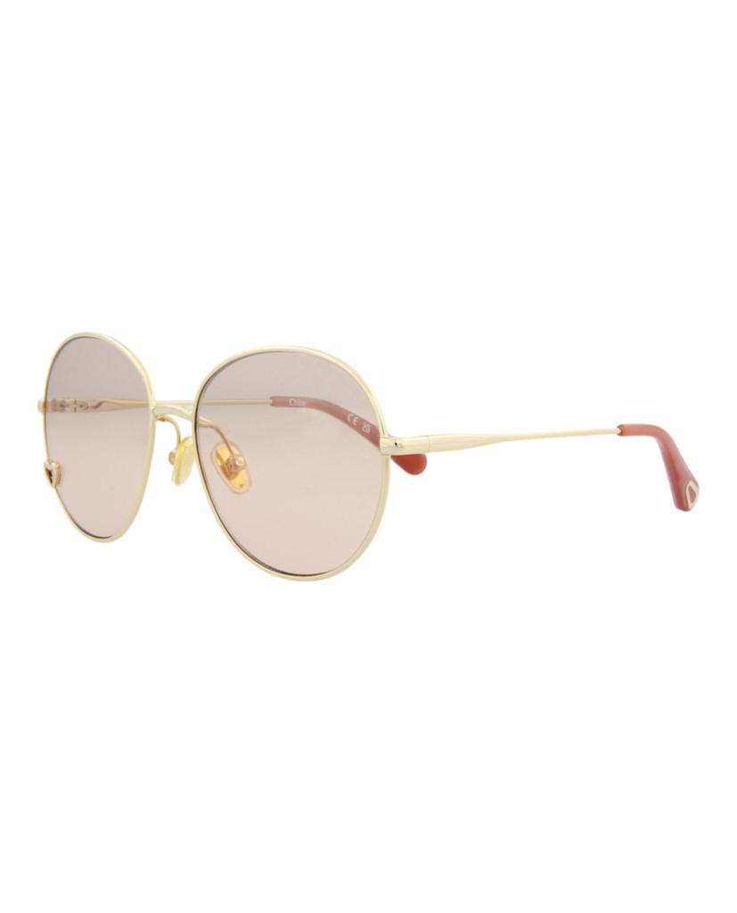 Chloé Round-Frame Metal Sunglasses