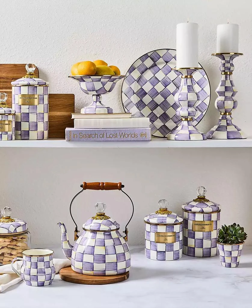 MacKenzie-Childs Violet Check Cork Back Handmade Placemats, Set of 4 3