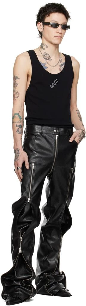 LU'U DAN Black Zipped Riot 5-Pocket Faux-Leather Pants 5