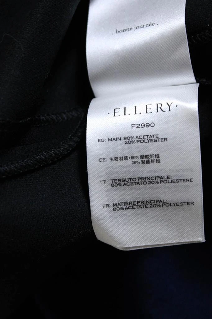 ELLERY Womens Back Zip Long Sleeve Crew Neck Shift Dress Black 5