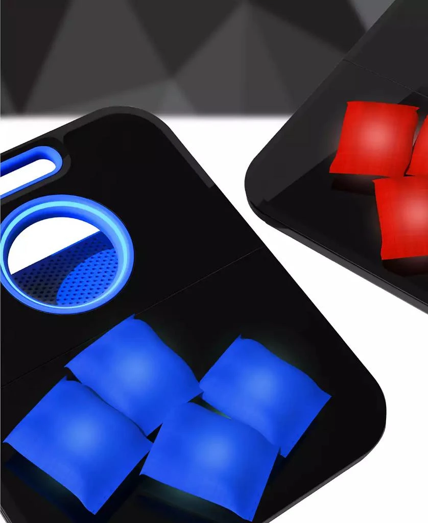 Black Series Light Up Bean Bag Toss Outdoor Game Set with Boards 5