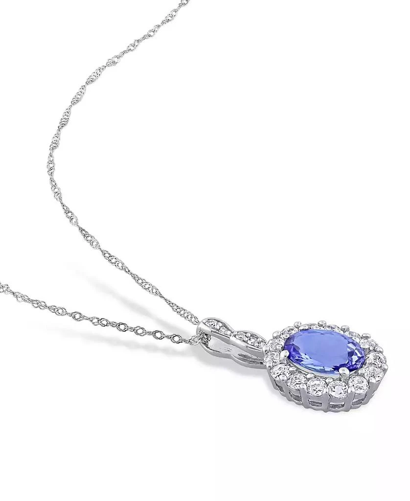 Macy's Tanzanite, Topaz and Diamond Accent Vintage-Like Halo Necklace in 14K White Gold 3