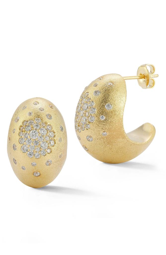 Sphera Milano Pavé J Hoop Earrings