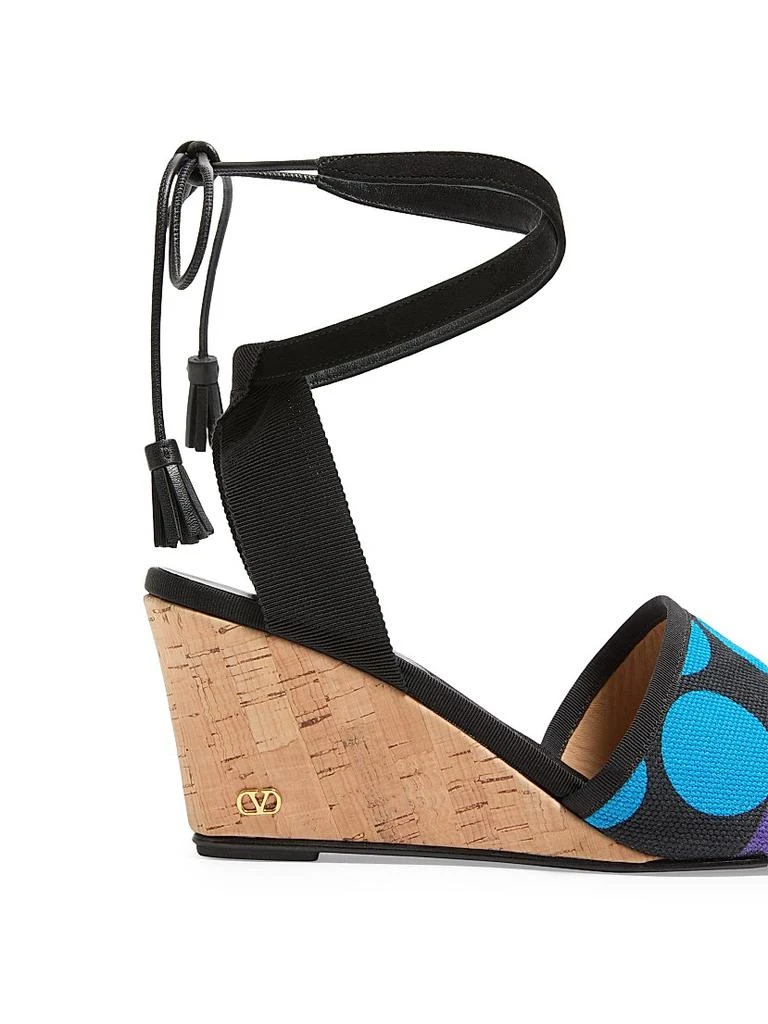 Valentino La Cruisette Wedges in 75MM Optical Pois Canvas 6