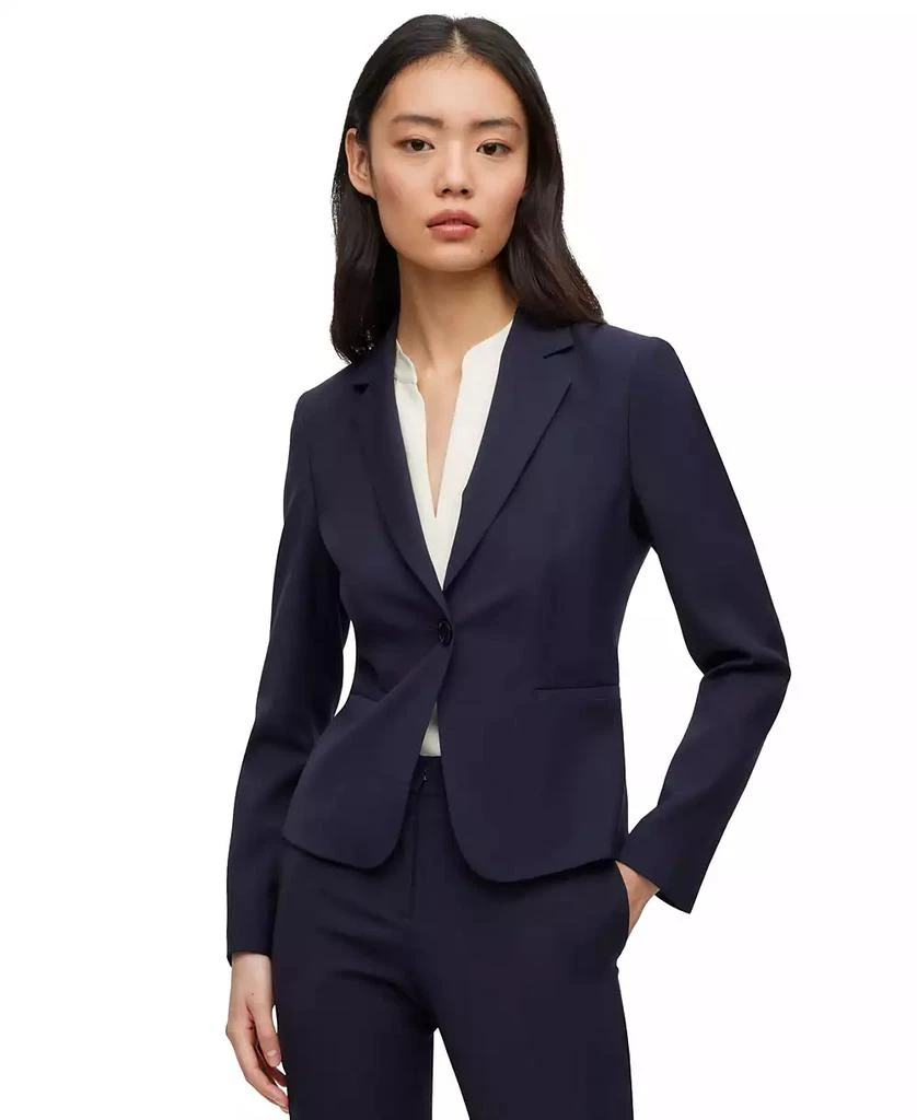 Hugo Boss Women's Virgin Wool Regular-Fit Button-Up Jacket 1