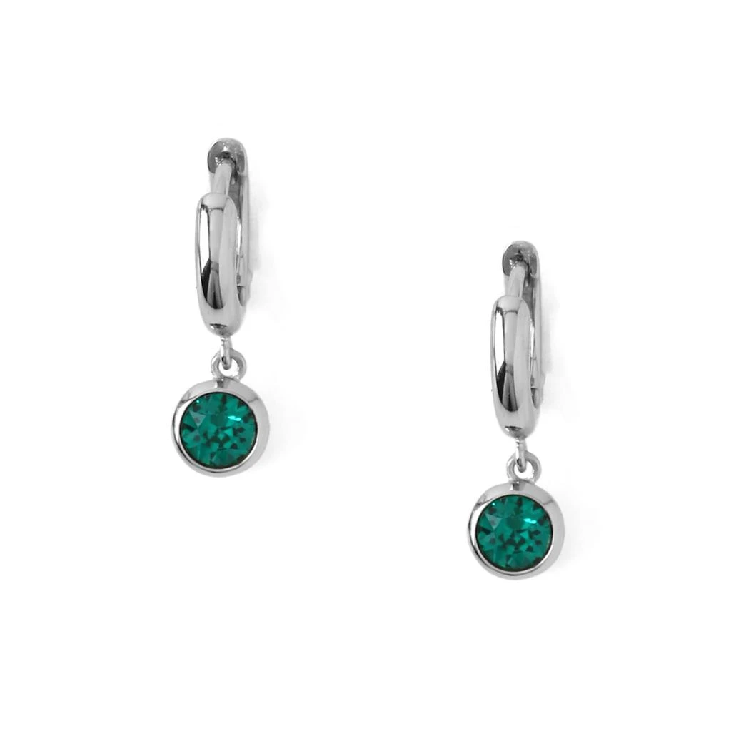 Orelia London Emerald Drop Huggie Hoop Earrings Made With Swarovski Crystals 1